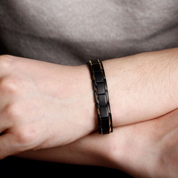 Titanium Magnetic Ion Therapy Lymphatic Health Chain Link Bracelet Weight Loss - Picture 6 of 7